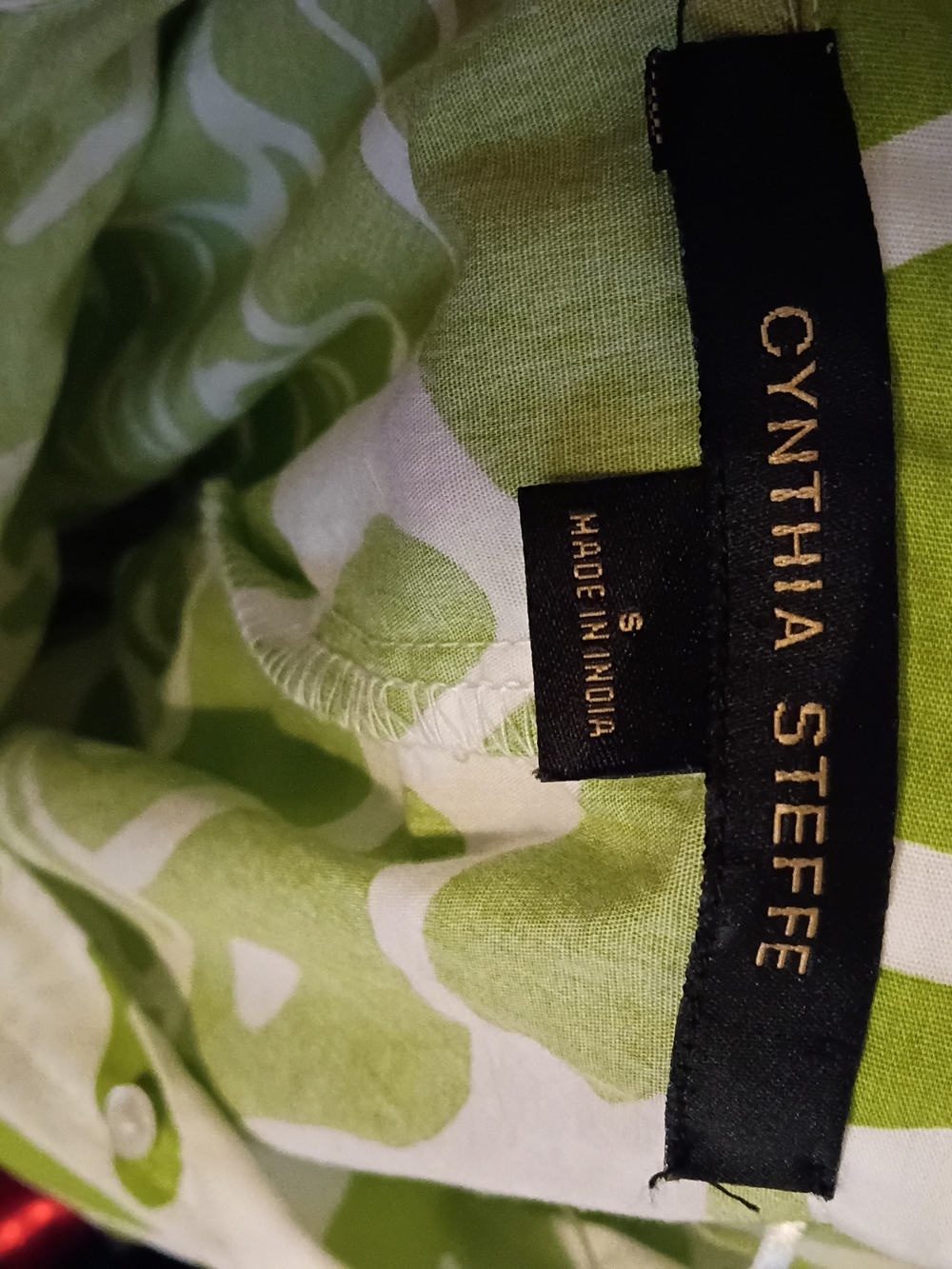 Cynthia Steffe Lime Floral Ruffle-Hem Shirt Dress - Picture 7 of 7